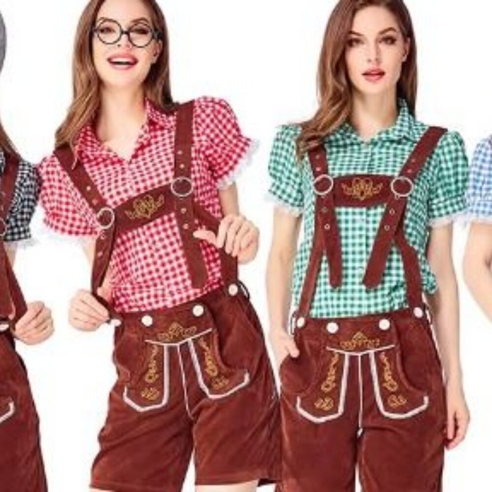 Women Lederhosen Oktoberfest Costume Ladies Traditional German Outfit New All